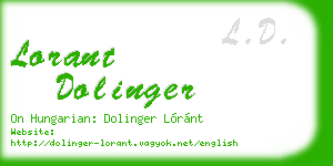 lorant dolinger business card